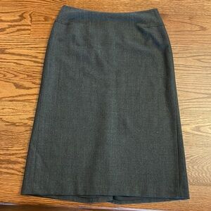 LOFT VTG petite classic A-line wool grey classic minimalist SKIRT back pleat 6P